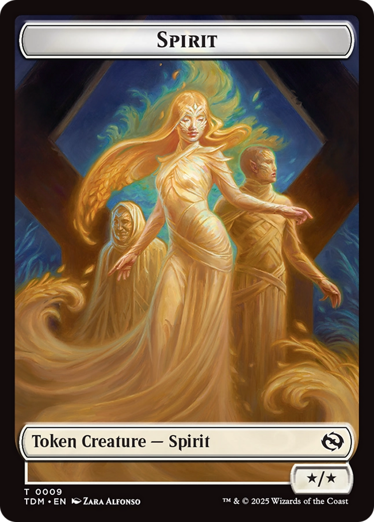 Spirit (0008) // Spirit (0009) Double-Sided Token [Tarkir: Dragonstorm Tokens]