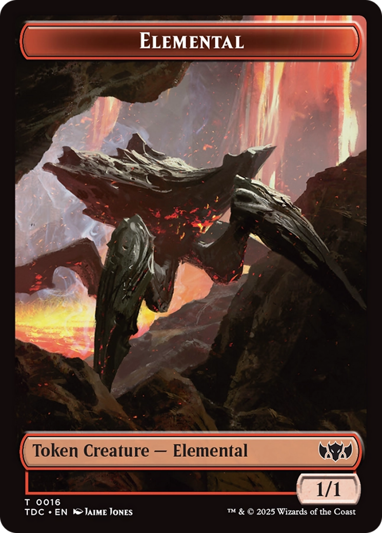 Elemental (0016) // Gold Double-Sided Token [Tarkir: Dragonstorm Commander Tokens]
