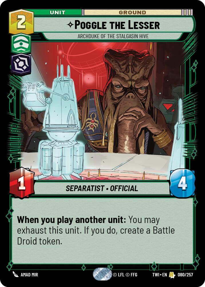 Poggle the Lesser - Archduke of the Stalgasin Hive (080/257) (080/257) [Twilight of the Republic]