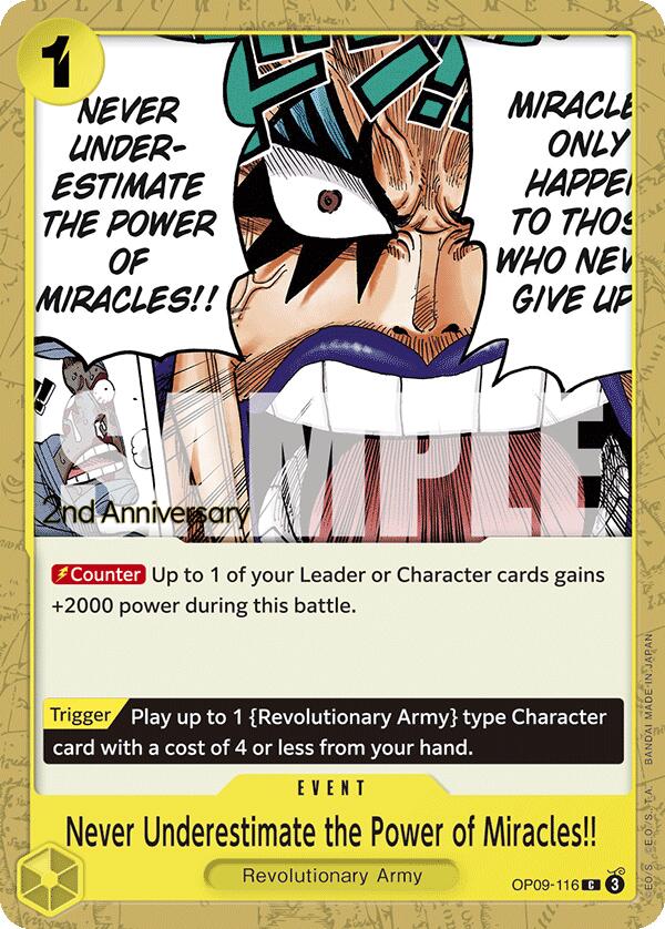 Never Underestimate the Power of Miracles!! [Emperors in the New World: 2nd Anniversary Tournament Cards]