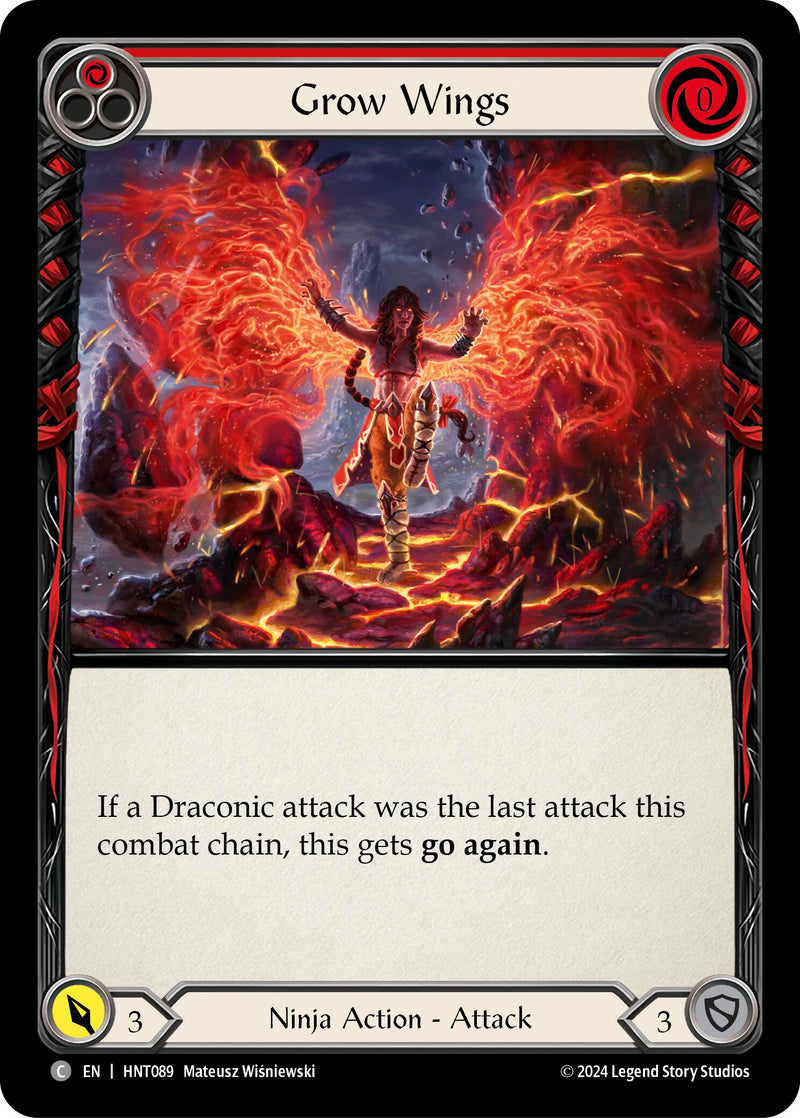 Grow Wings (Red) [HNT089] (The Hunted)  Rainbow Foil