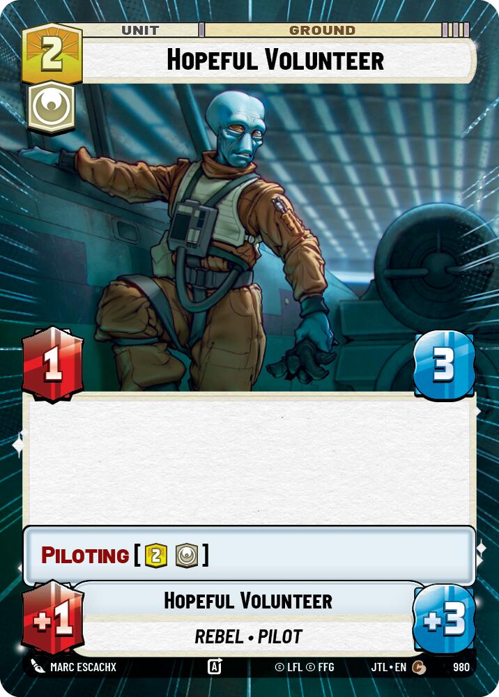 Hopeful Volunteer (980) (Hyperspace Foil) (980) [Jump to Lightspeed]