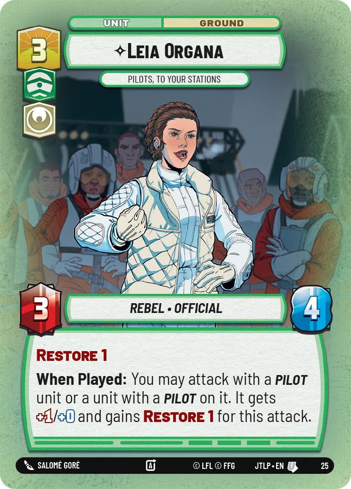 Leia Organa - Pilots, To Your Stations (Foil) (25) [Jump to Lightspeed: Weekly Play]
