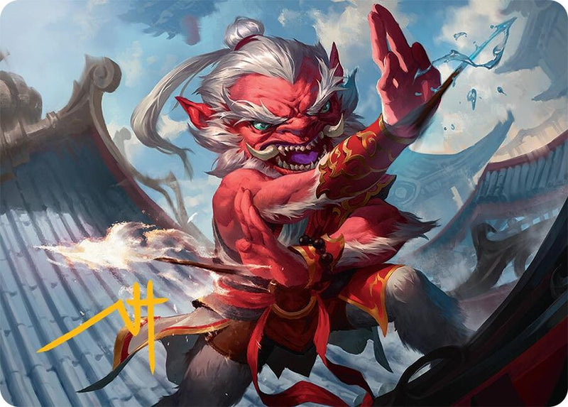 Devoted Duelist Art Card (15/54) (Gold-Stamped Signature) [Tarkir: Dragonstorm Art Series]