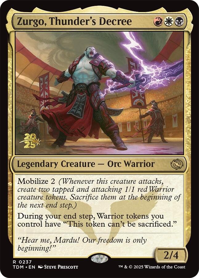 Zurgo, Thunder's Decree [Tarkir: Dragonstorm Prerelease Promos]