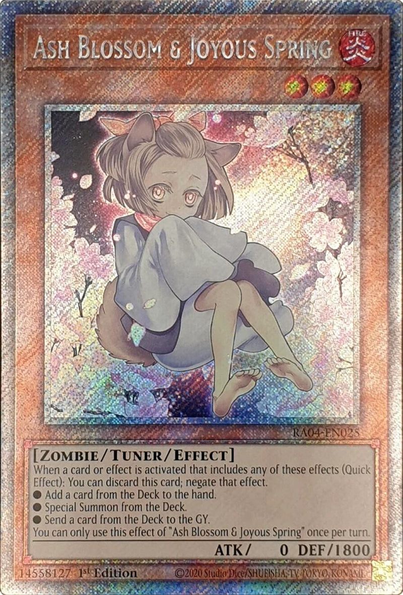 Ash Blossom & Joyous Spring (Alternate Art) [RA04-EN025] Platinum Secret Rare