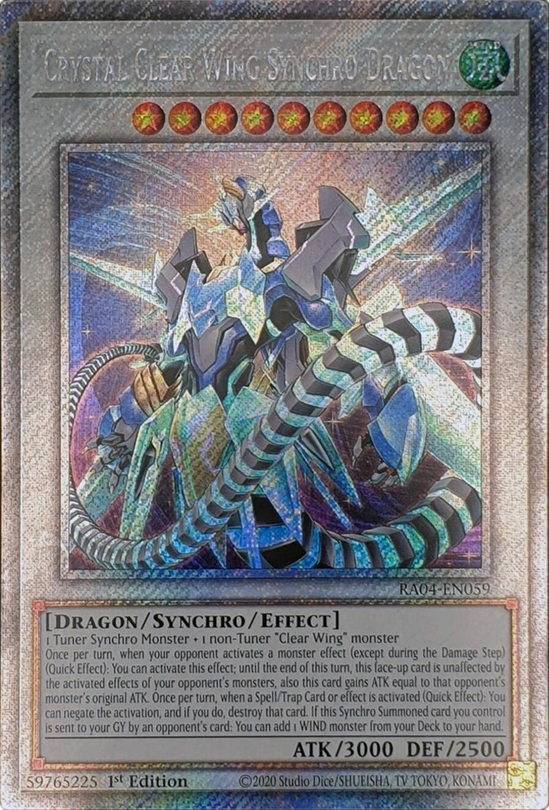 Crystal Clear Wing Synchro Dragon [RA04-EN059] Platinum Secret Rare