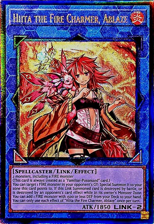Hiita the Fire Charmer, Ablaze [RA04-EN074] Prismatic Ultimate Rare