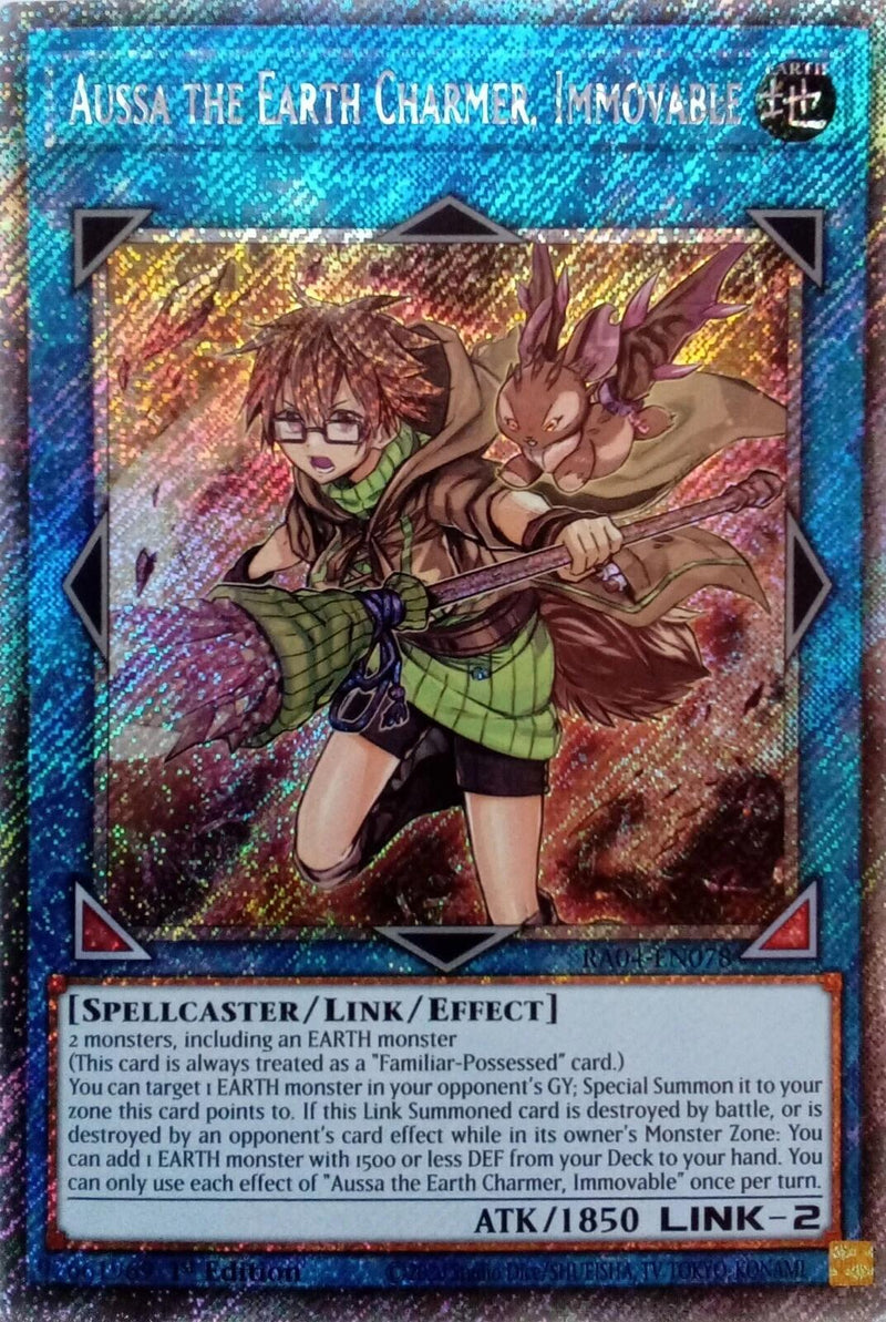 Aussa the Earth Charmer, Immovable [RA04-EN078] Platinum Secret Rare