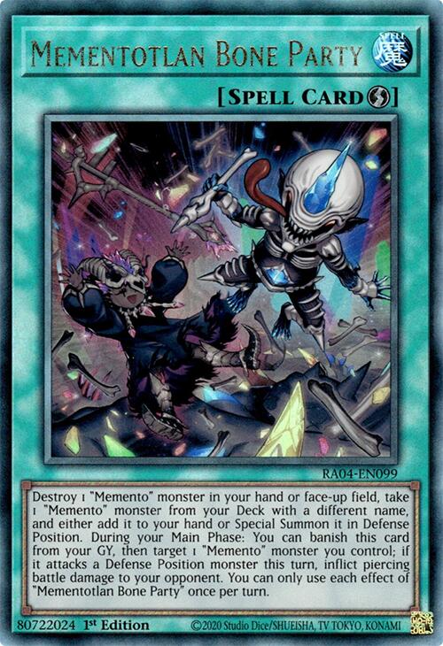 Mementotlan Bone Party [RA04-EN099] Prismatic Ultimate Rare