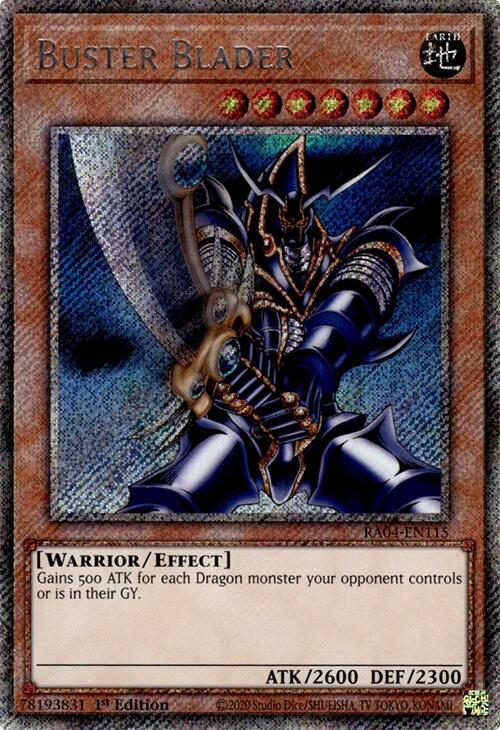 Buster Blader [RA04-EN115] Platinum Secret Rare