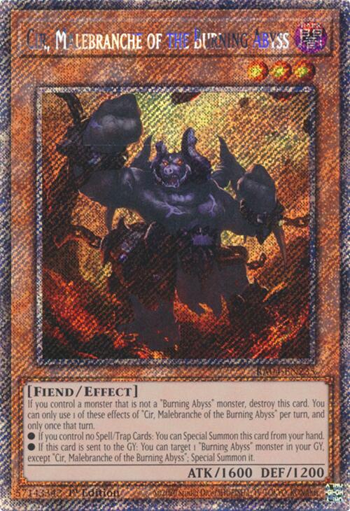 Cir, Malebranche of the Burning Abyss [RA04-EN235] Platinum Secret Rare