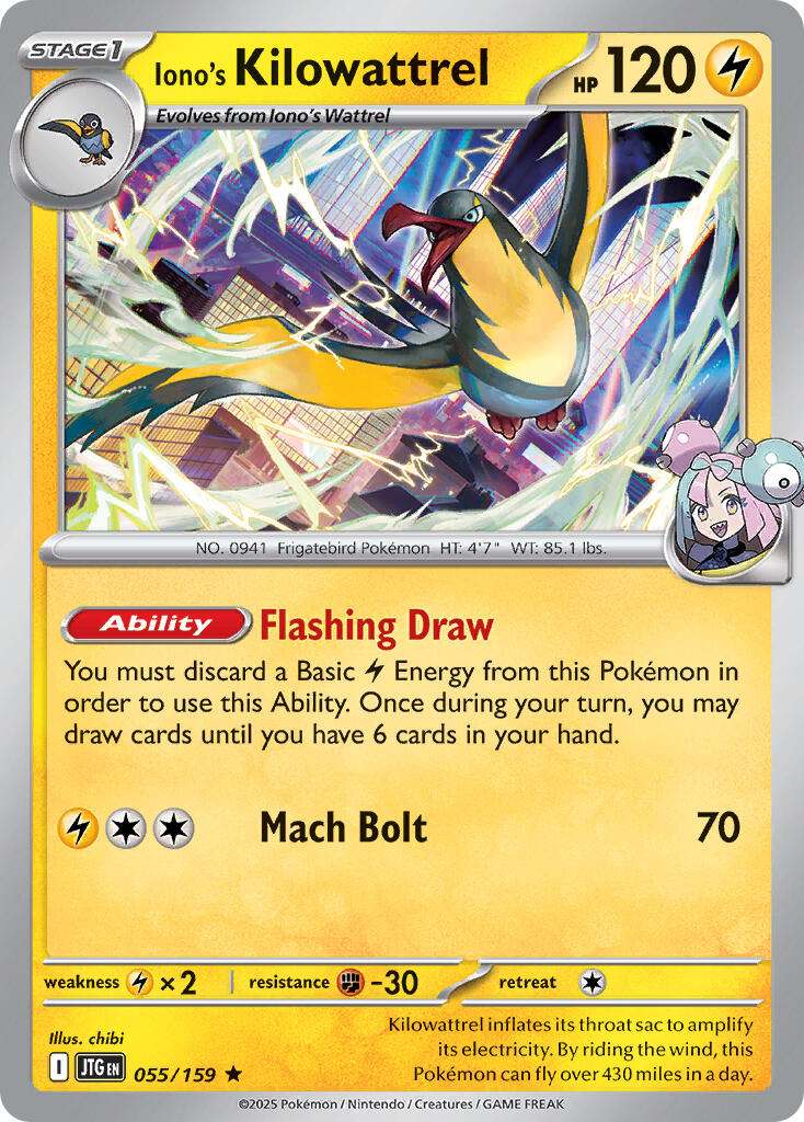 Iono's Kilowattrel (055/159) (Deck Exclusive) [Scarlet & Violet: Journey Together]