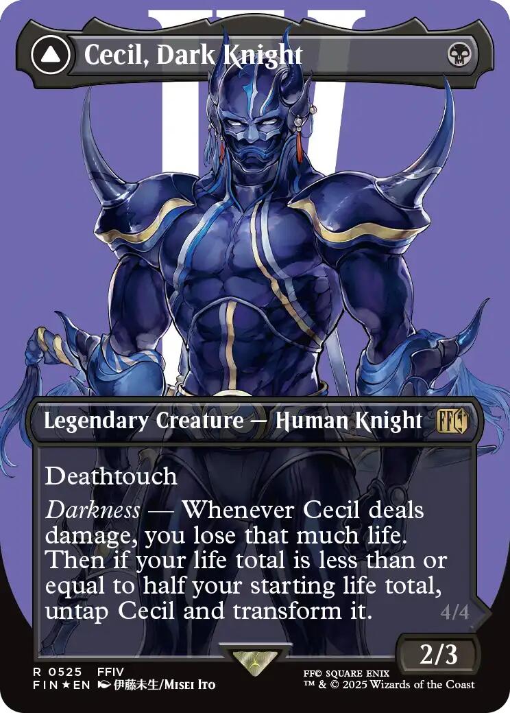 Cecil, Dark Knight // Cecil, Redeemed Paladin (Borderless) (Surge Foil) [FINAL FANTASY]