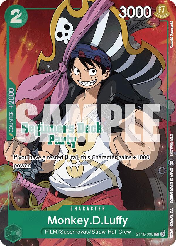 Monkey.D.Luffy (Daz.Bonez) (ST-23 - ST-28 Beginners Deck Party) [Winner] [One Piece Promotion Cards]