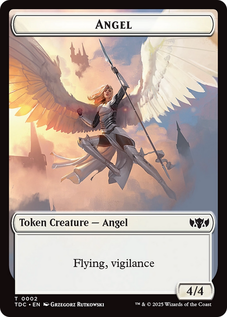 Angel // Spirit Double-Sided Token [Tarkir: Dragonstorm Commander Tokens]