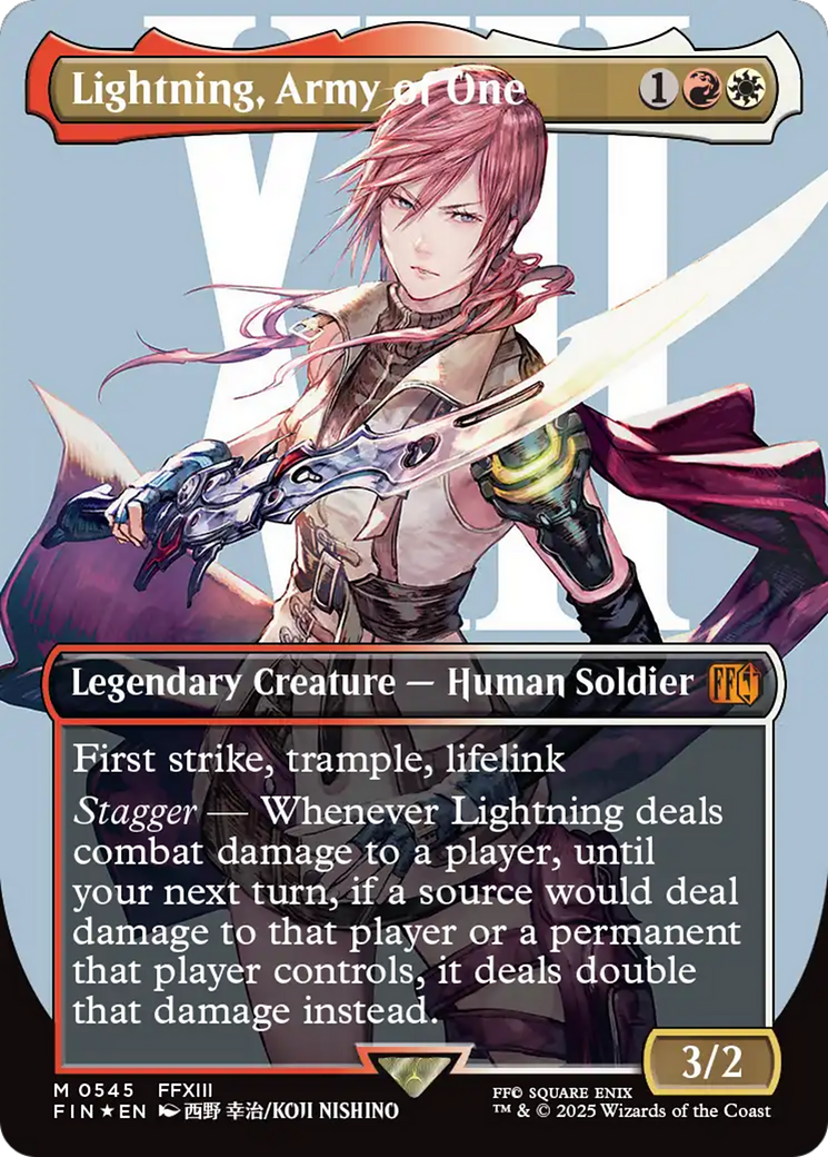 Lightning, Army of One (Borderless) (Surge Foil) [FINAL FANTASY]
